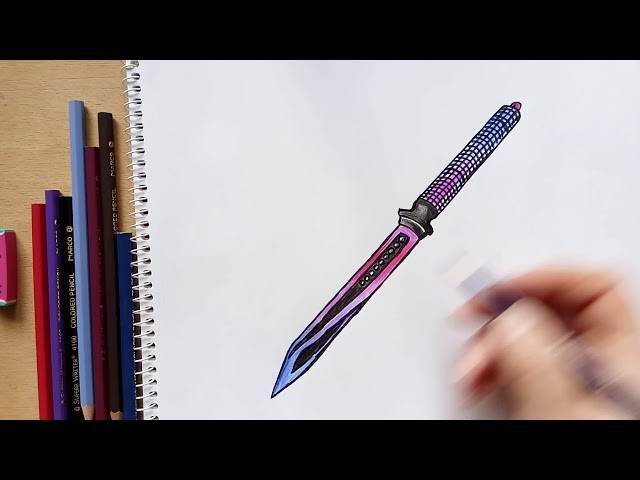 Как нарисовать нож Jkommando Floral из игры standoff