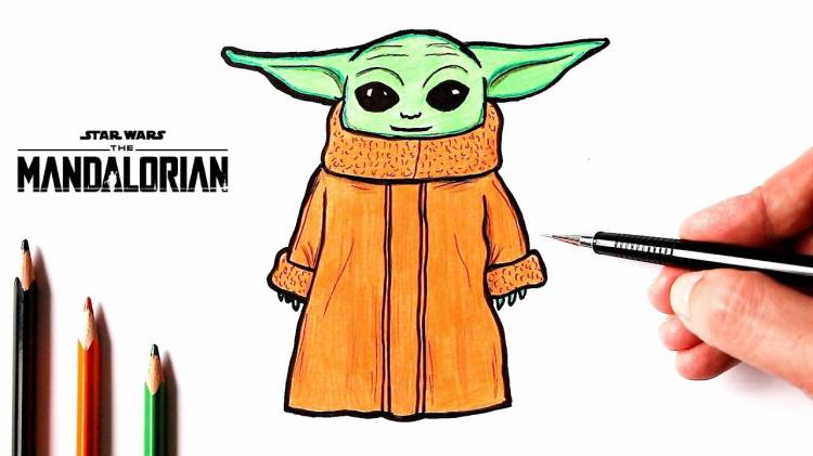 How to draw Yoda from Star Wars (The Mandalorian)