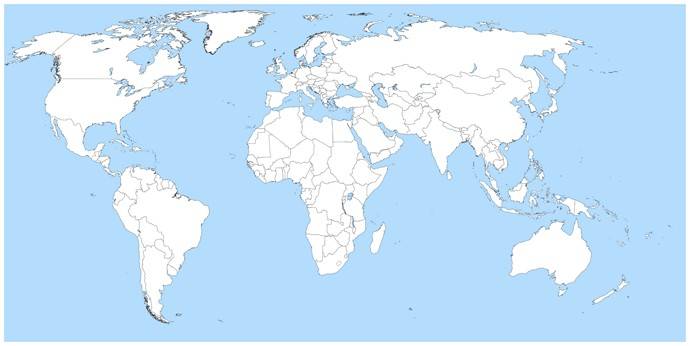 Контурные карты мира