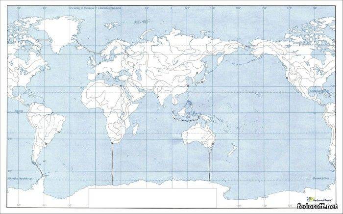 Контурная карта мира (ч