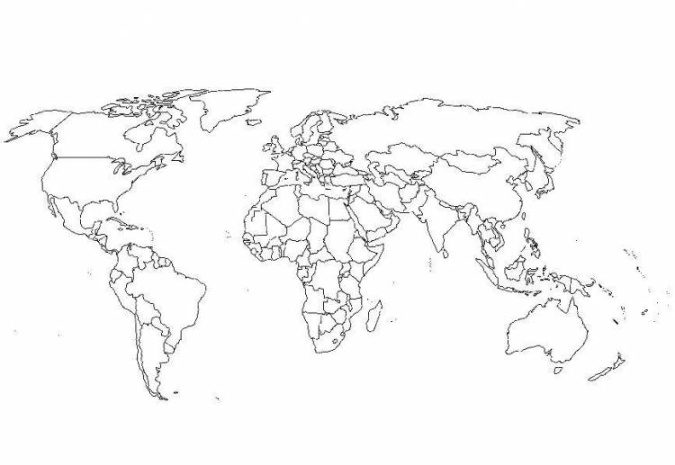 Раскраски Раскраска Карта мира , Раскраски