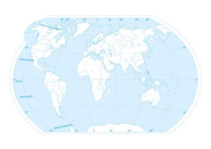 Контурные карты мира