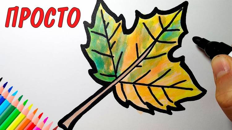 How to draw an autumn leaf, Just draw
