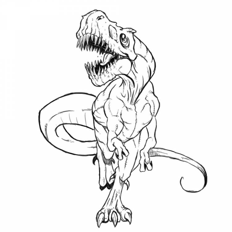 Как нарисовать Динозавра карандашом поэтапно
