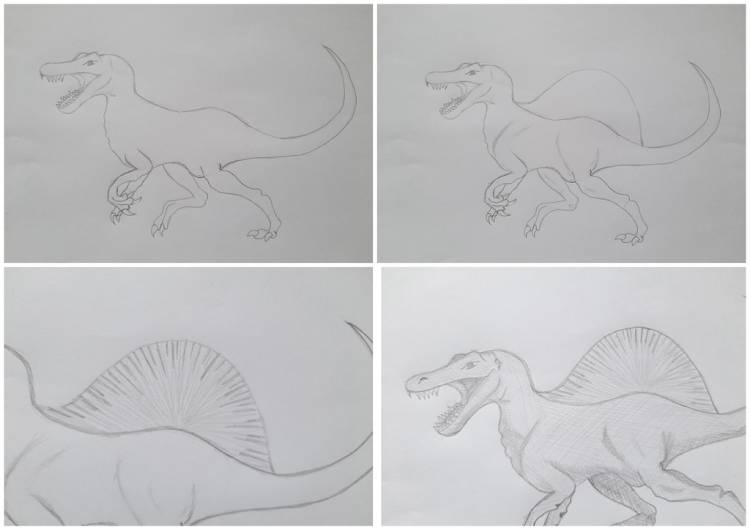 Как нарисовать динозавра простым карандашом