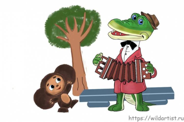 Как нарисовать Чебурашку и крокодила Гену