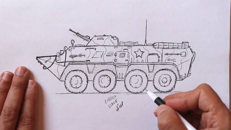 How to draw a military vehicles