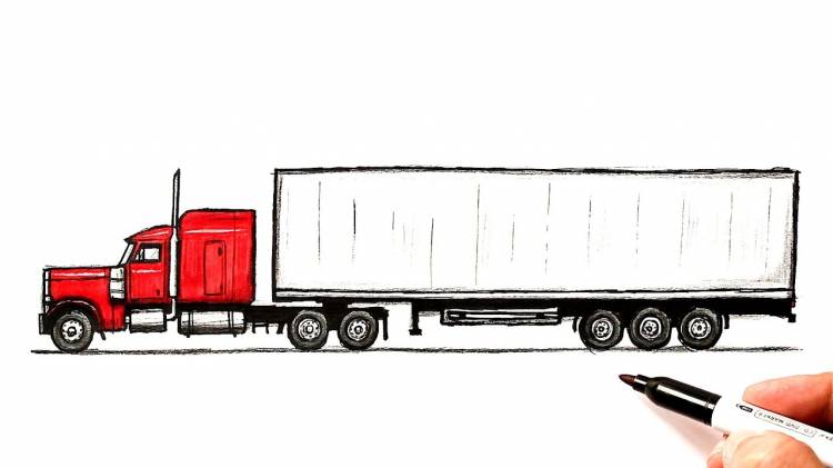 How to draw a truck