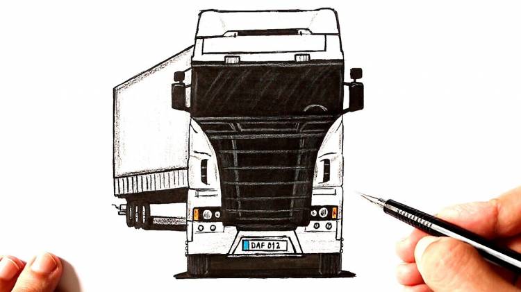 How to draw a SCANIA truck