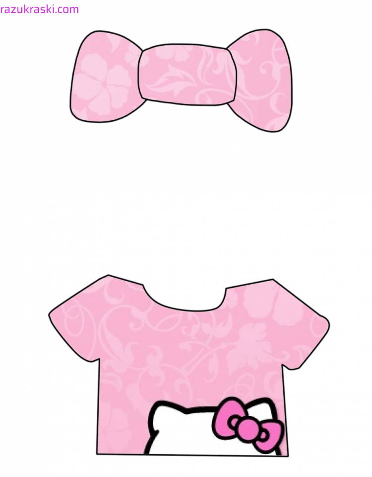 Раскраска Бумажная одежда Hello Kitty для Лалафанфан Распечатать Бесплатно