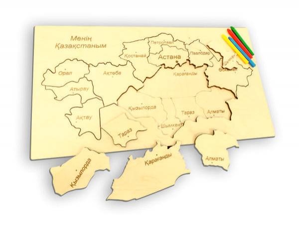 Пазл-раскраска Карта Казахстана