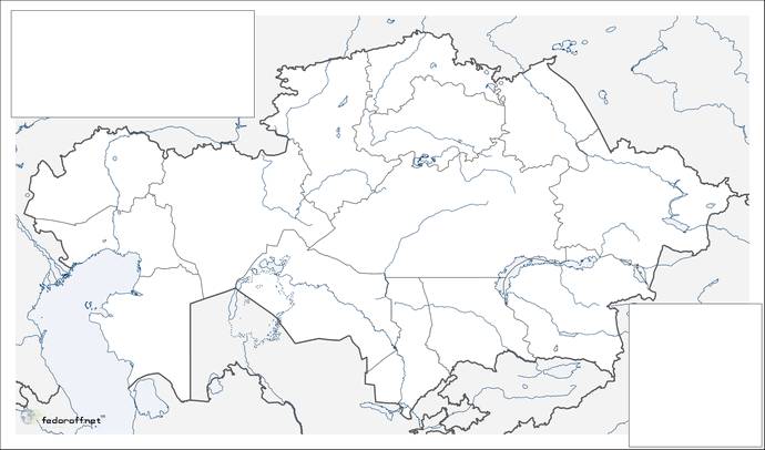 Контурная карта Казахстана [png]