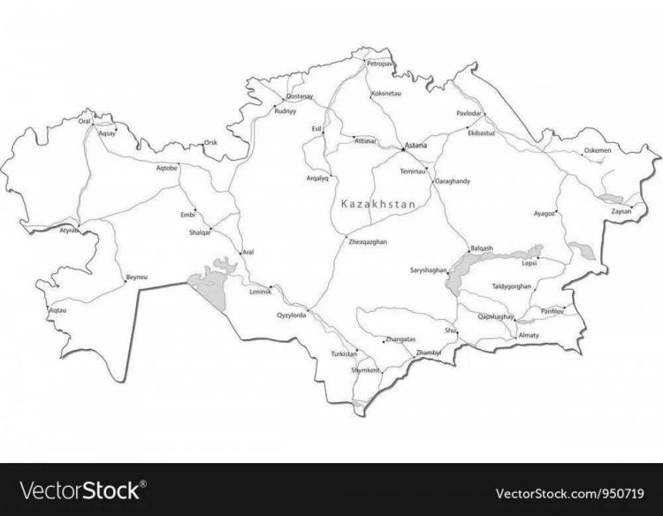Раскраски Карта казахстана 