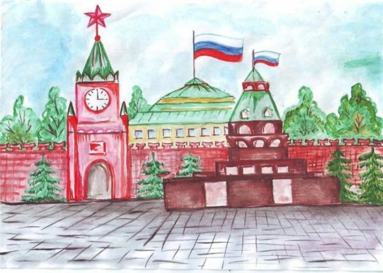 Как нарисовать Кремль и Красную площадь