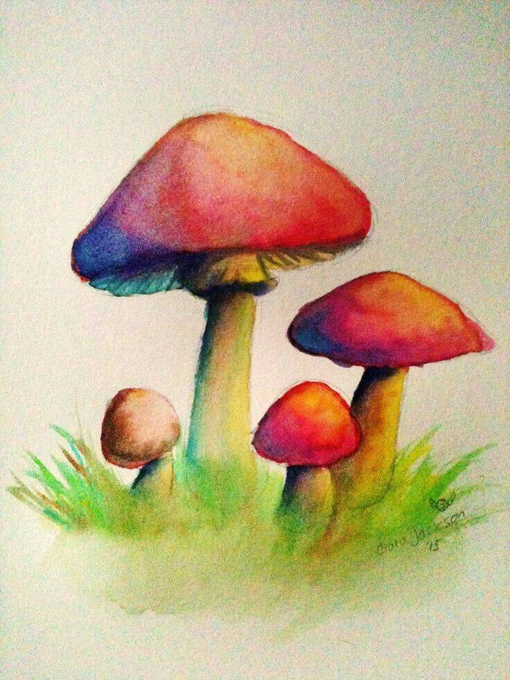 Как нарисовать гриб карандашом