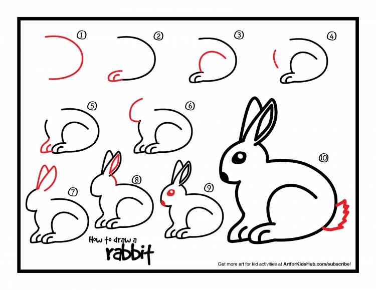 Как нарисовать зайца и кролика легко и просто
