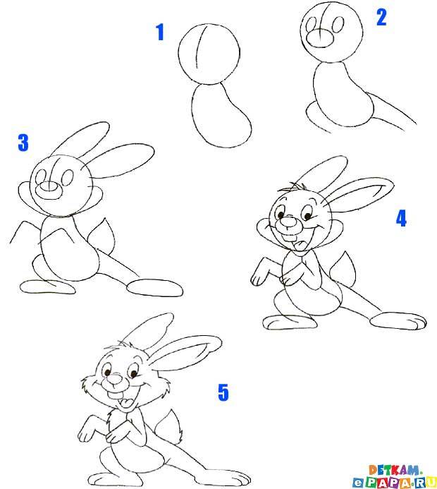 Как нарисовать зайца Как рисовать животных