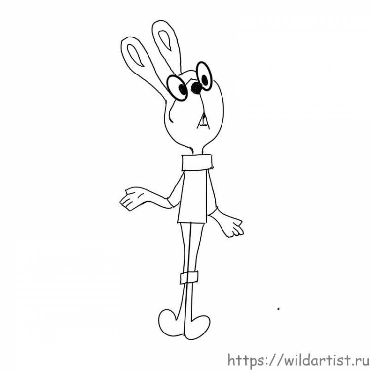 Как нарисовать Кролика из Винни Пуха