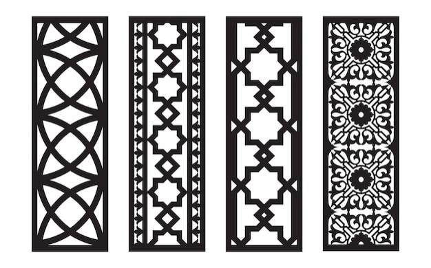 Черные узоры на белом фоне исламские и геометрические мотивы для чпу и лазерной резки