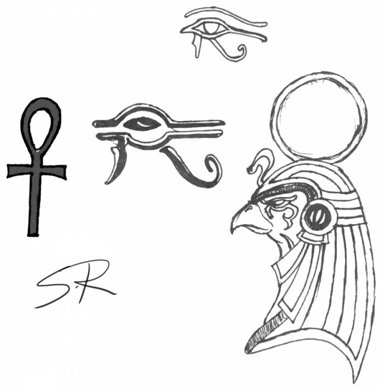 Нарисовать египетские украшения