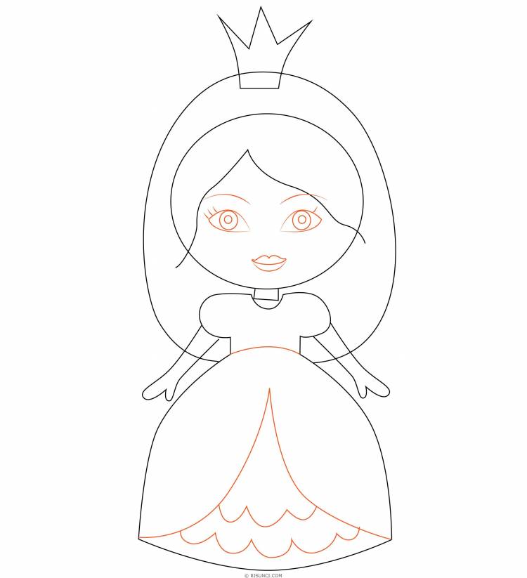 Как нарисовать принцессу поэтапно? Рисунки карандашом поэтапно