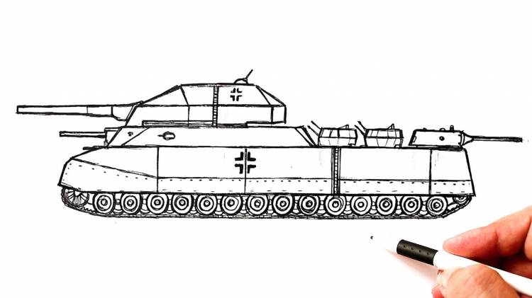 How to draw a Ratte tank