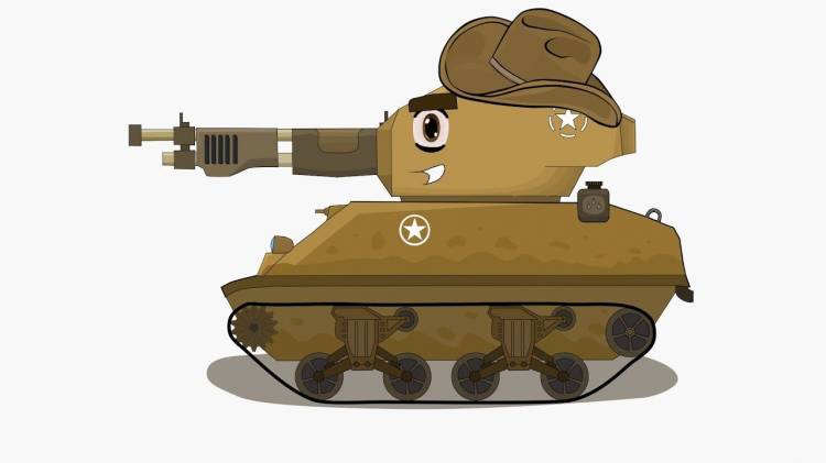Как нарисовать ковбой танк Шерман из Gerand и HomeAnimations! Мультики про танки