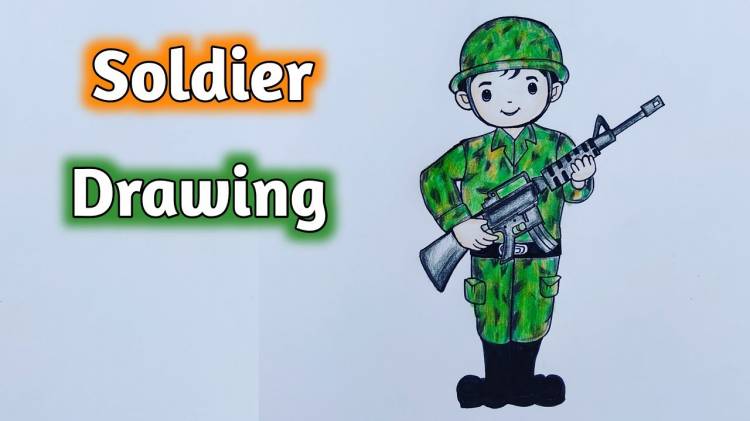 Как легко нарисовать солдата ручкой и карандашами