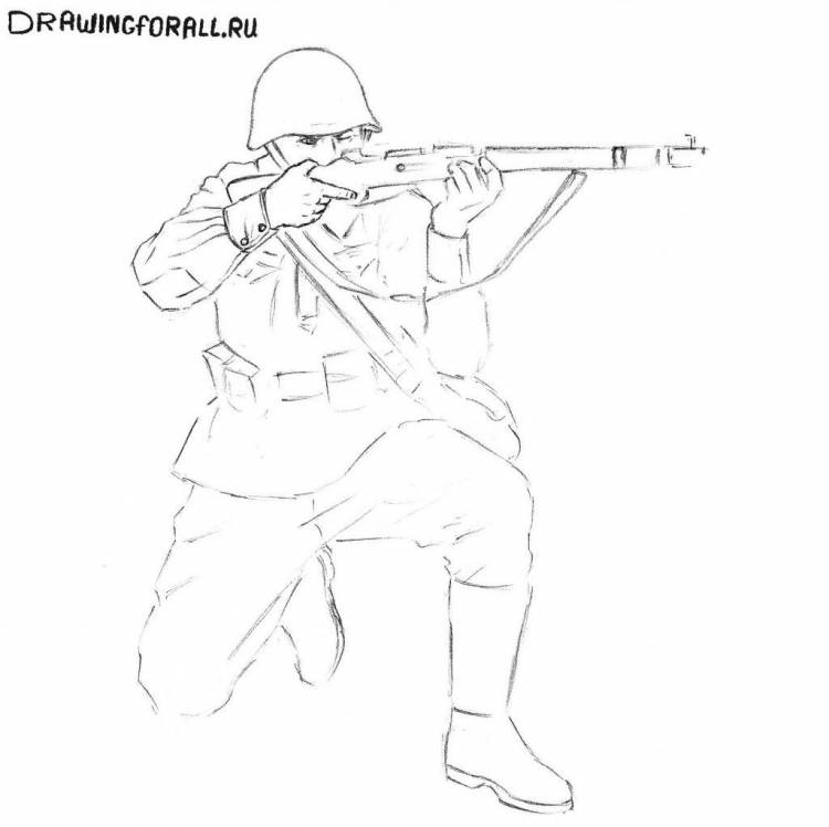 Как нарисовать советского солдата