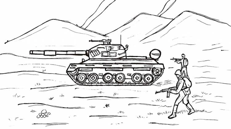 Как нарисовать солдата и танк