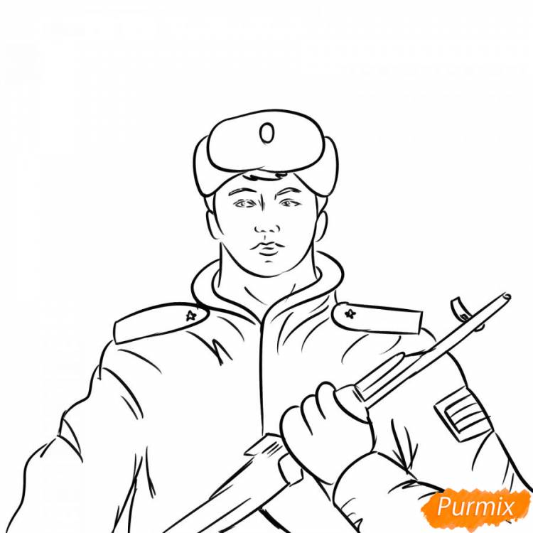 Как нарисовать солдата поэтапно