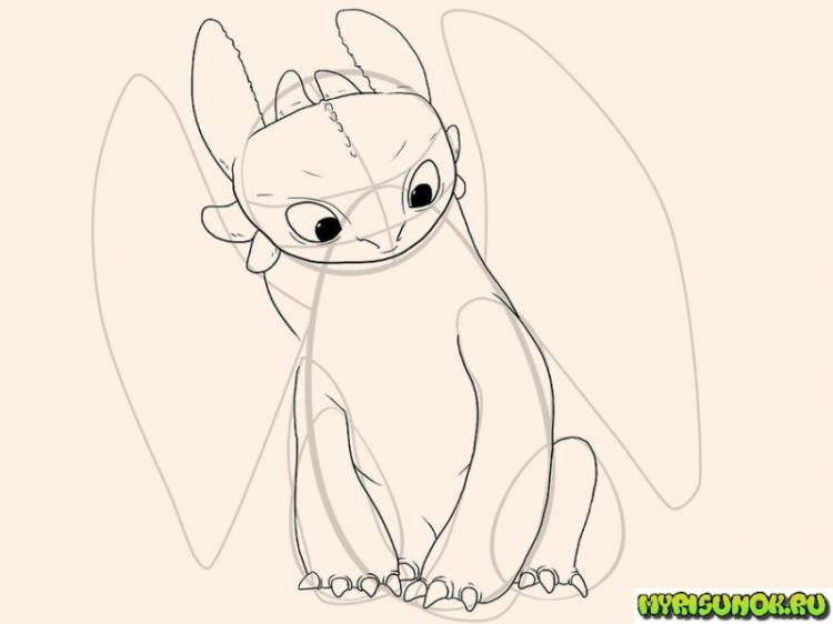 Как нарисовать Беззубика из мультфильма Как приручить дракона