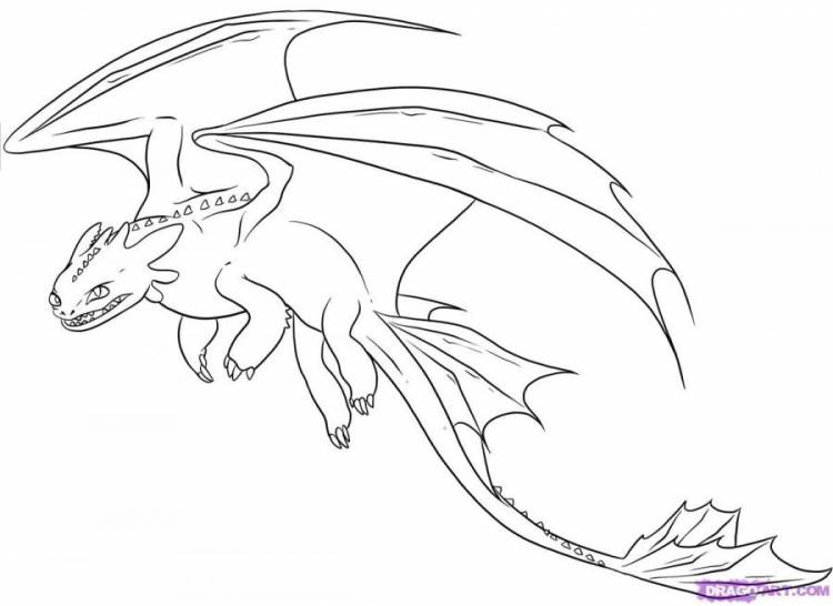 Как нарисовать дракона Беззубика из Как приручить дракона карандашом