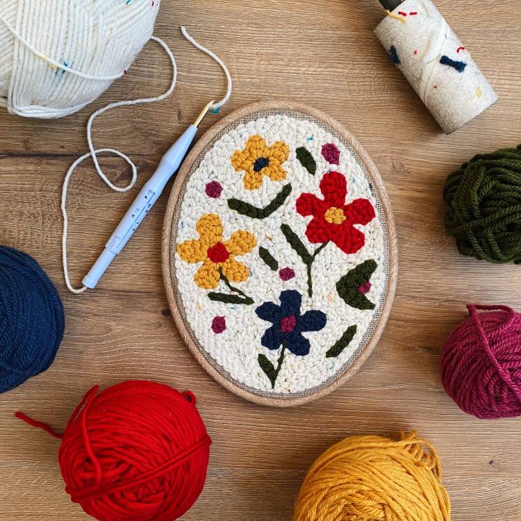 Набор для вышивания ковровой иглой «Floral pattern”