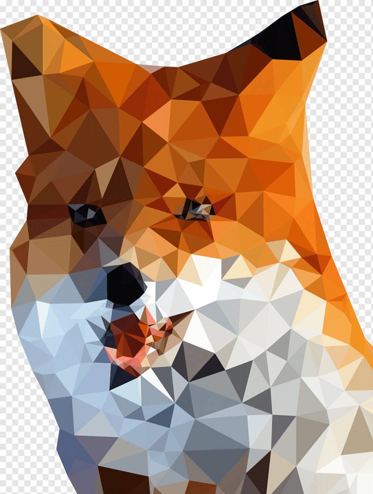 Полигон Геометрия Треугольник, геометрическая пэчворк лиса, лицо, животные, оранжевый png