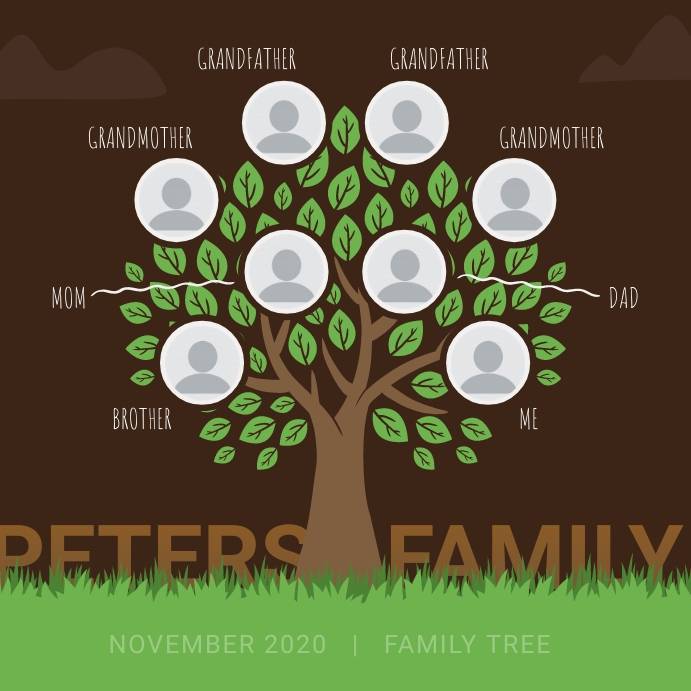 Шаблон коричневый генеалогическое дерево Instagram изображение