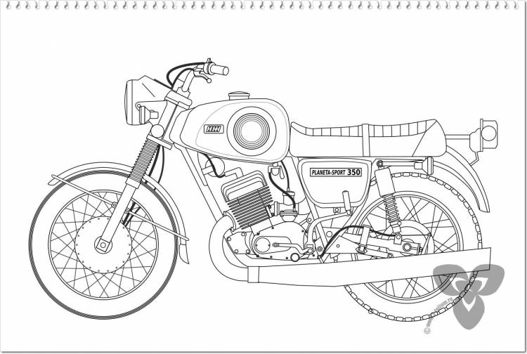Как нарисовать мотоцикл иж