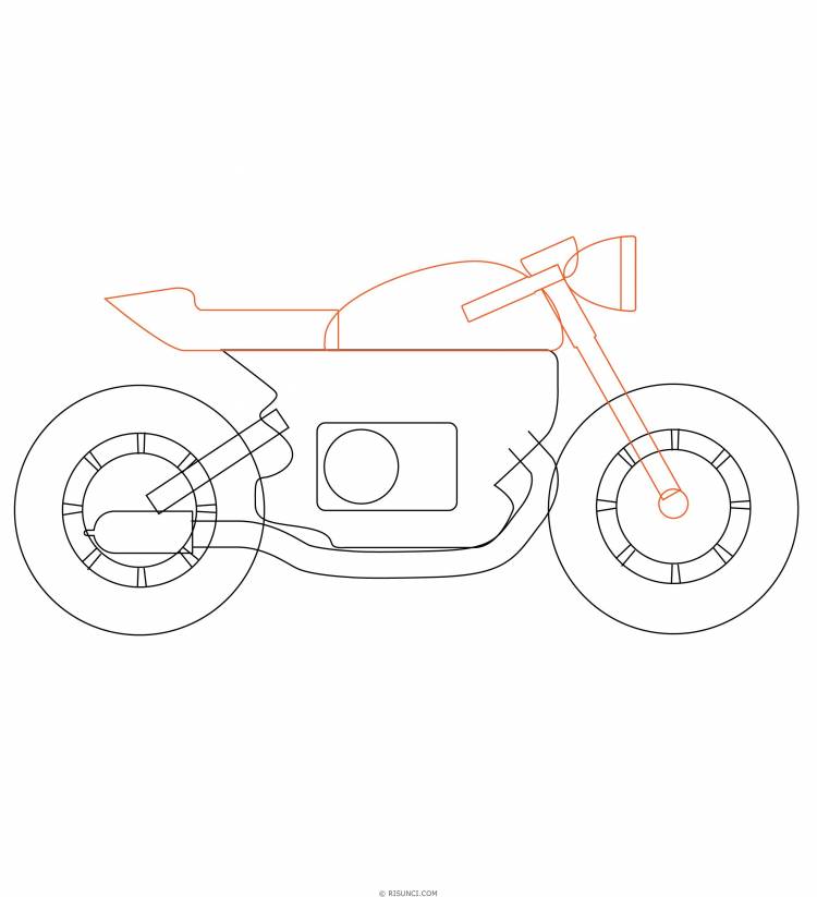 Как нарисовать мотоцикл поэтапно? Рисунки карандашом поэтапно