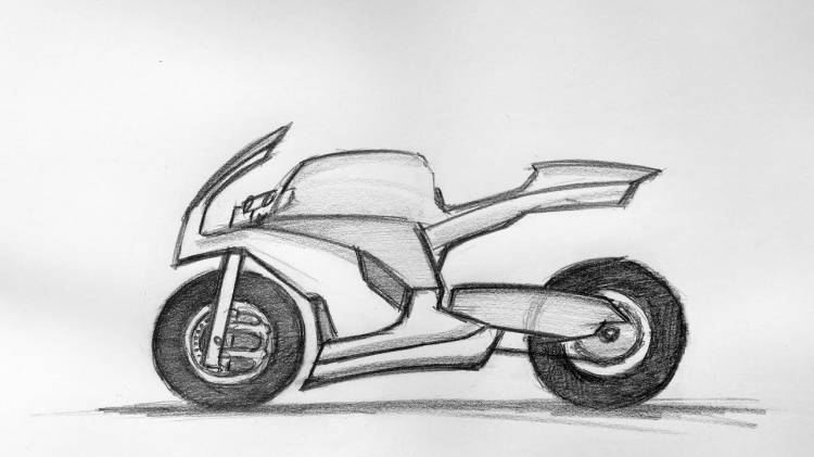 Мотоцикл рисунок легко