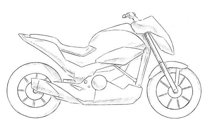 Как нарисовать мотоцикл за