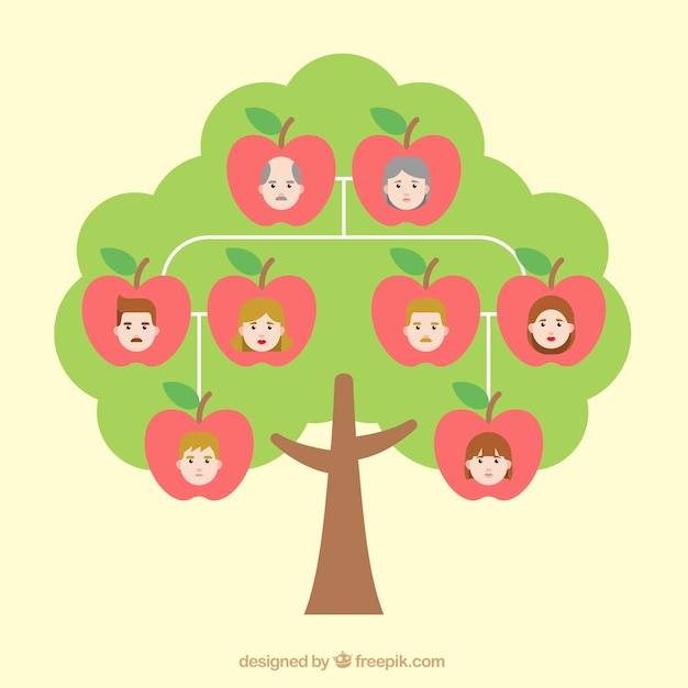 Семейное дерево с яблоками