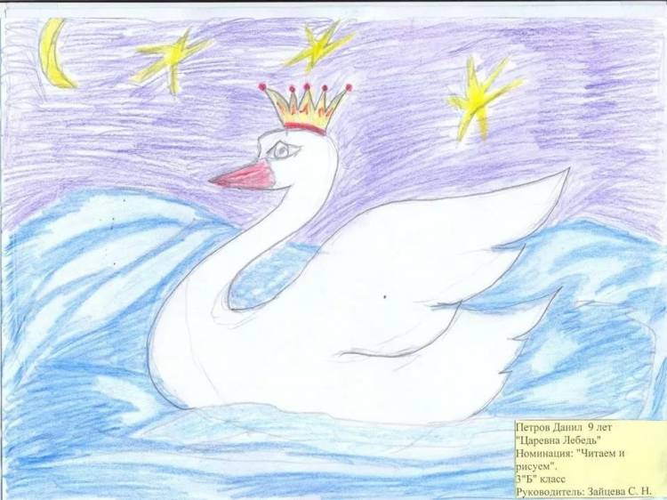 Детские рисунки сказка о царе салтане простые 