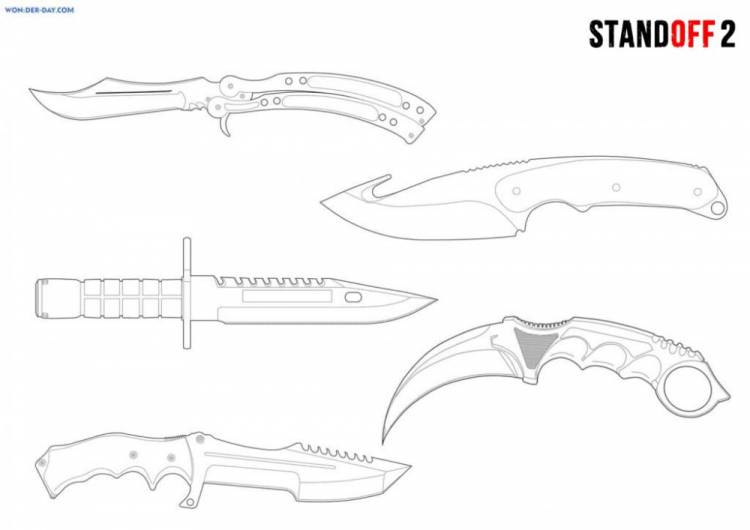 Раскраска Ножи из Стандофф