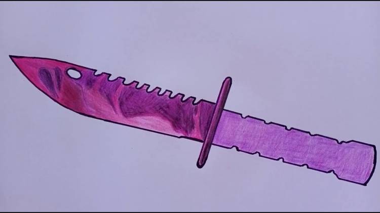 Как нарисовать нож M