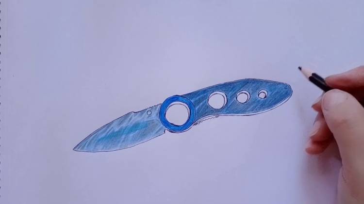 Как нарисовать нож FLIPKNIFE STONE COLD из standoff