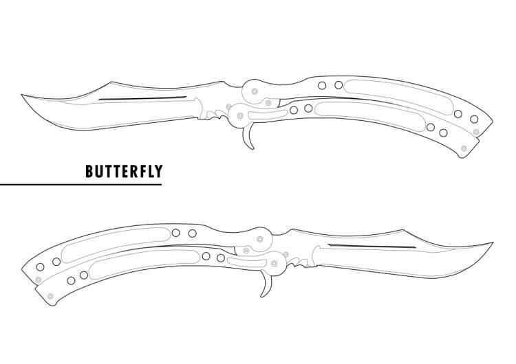 Картинка ножа бабочки