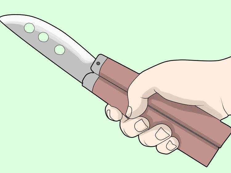 Как выполнять требушет ножом бабочкой