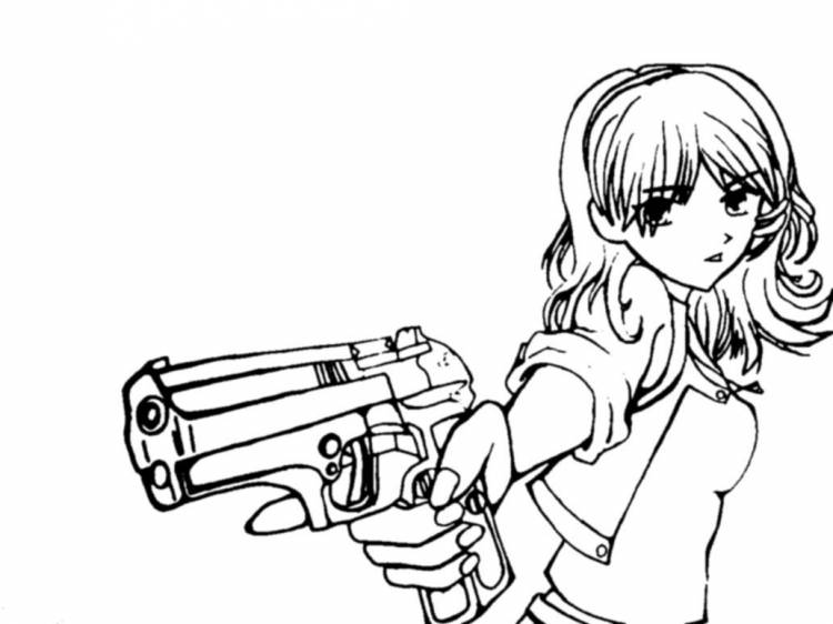 Рисунки с пистолетом аниме 