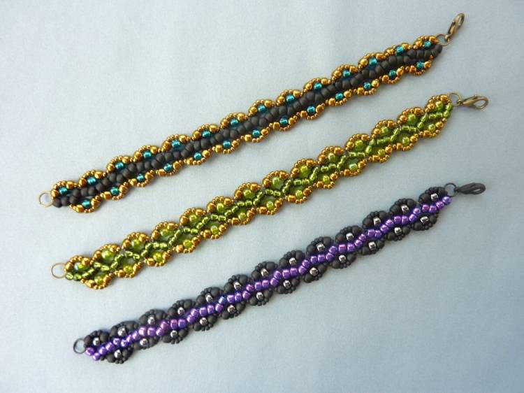 Простые схемы для плетения браслетов из бисера