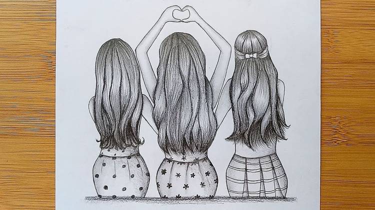 Как нарисовать трех подружек